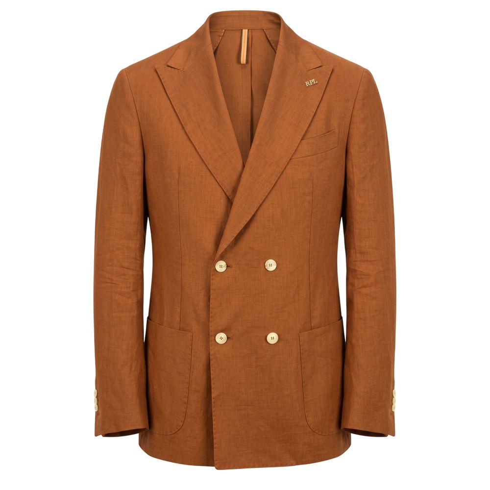 Roberto Pepe Luxury Braune Leinen Herrenjacke