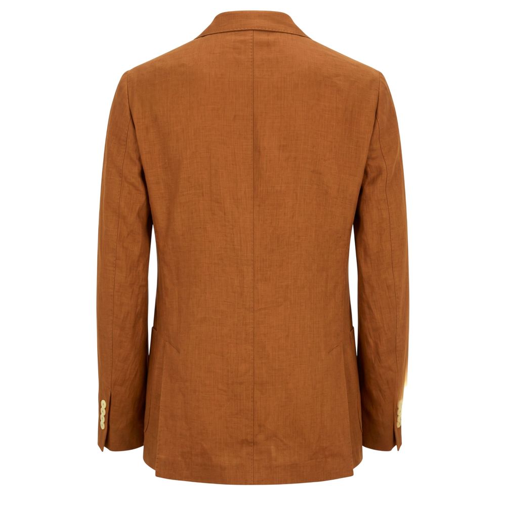 Roberto Pepe Luxury Braune Leinen Herrenjacke