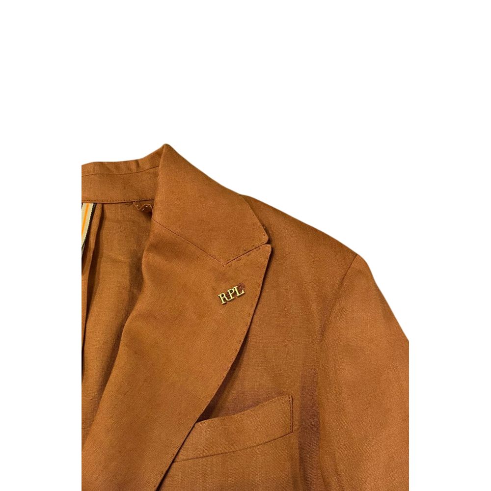 Roberto Pepe Luxury Braune Leinen Herrenjacke