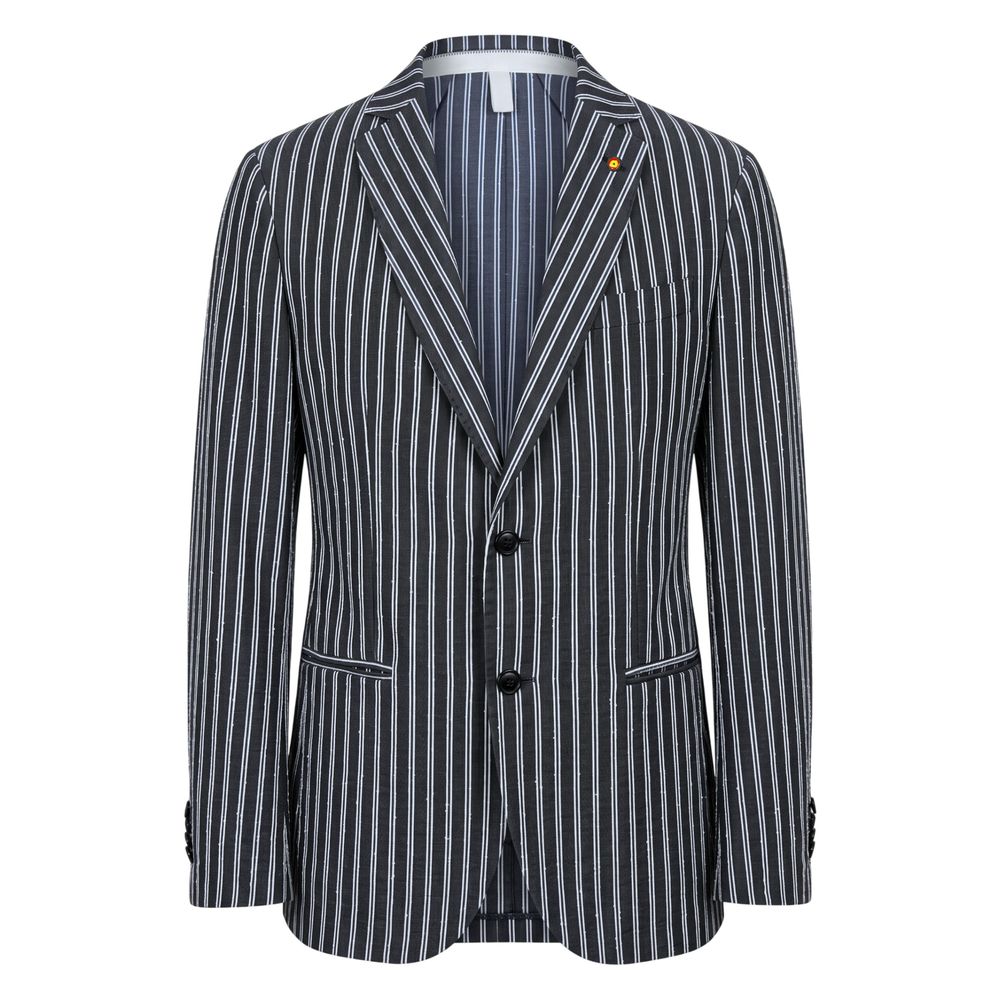 Roberto Pepe Luxury Blaue Baumwoll-Shell-Jacke