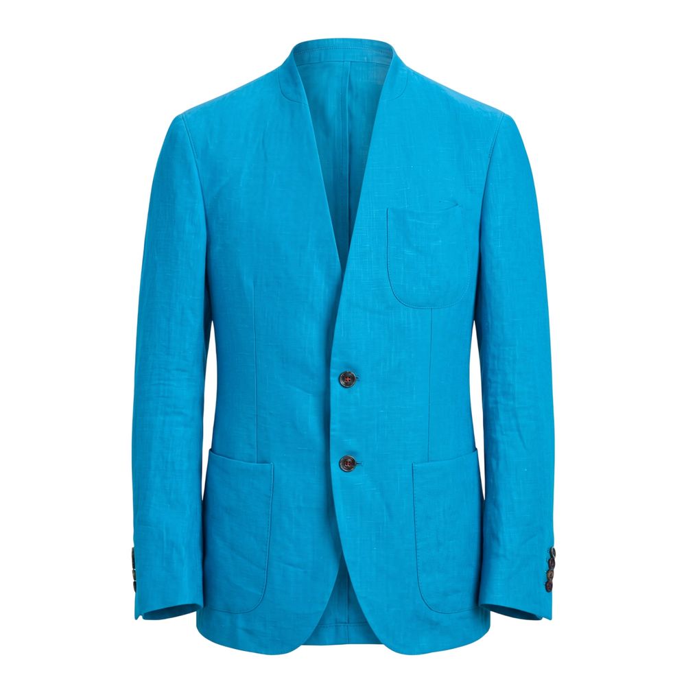 Roberto Pepe Luxury Blaue Baumwoll-Shell-Jacke