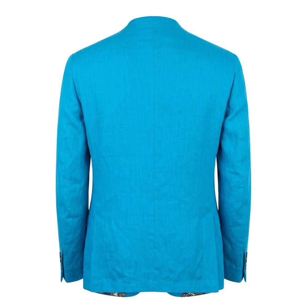 Roberto Pepe Luxury Blaue Baumwoll-Shell-Jacke