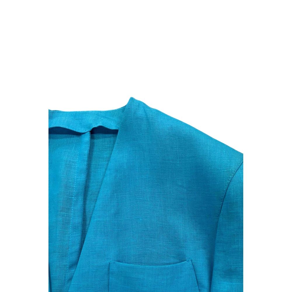 Roberto Pepe Luxury Blaue Baumwoll-Shell-Jacke