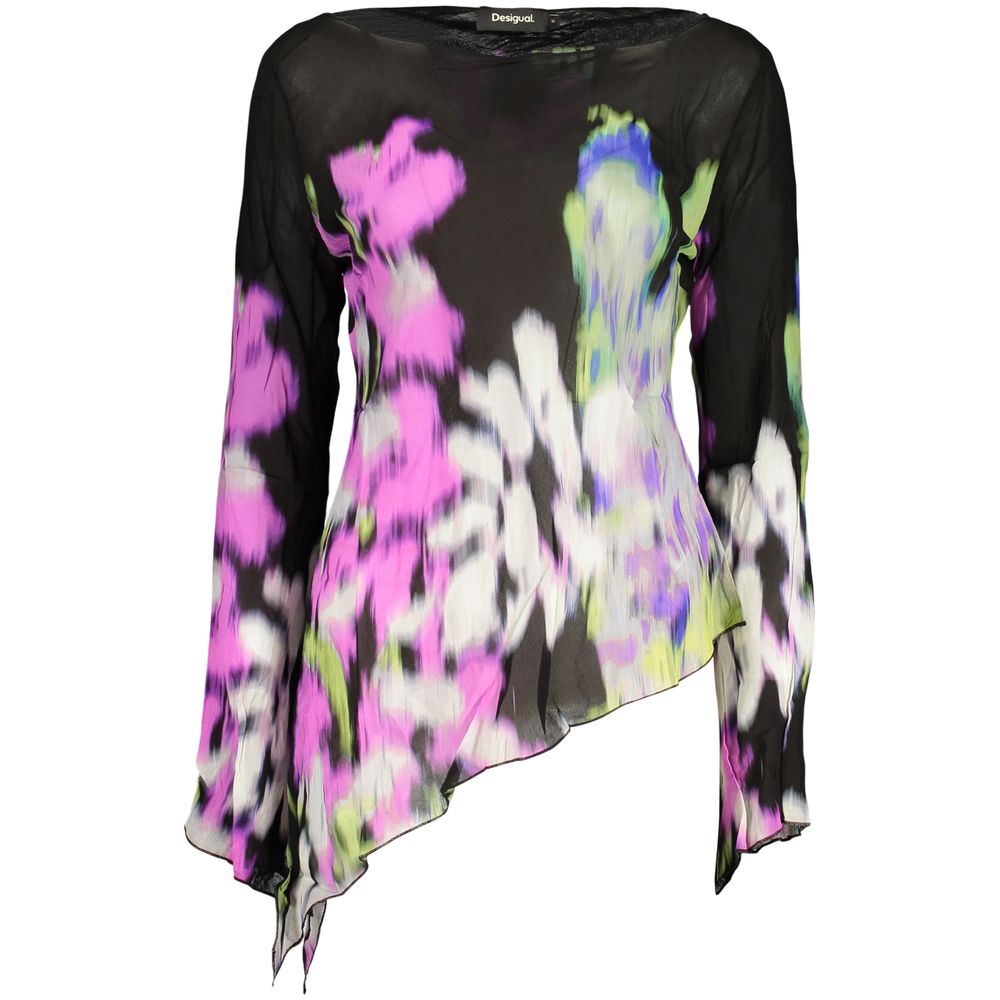 Desigual Schwarzes Damen-T-Shirt aus Viskose