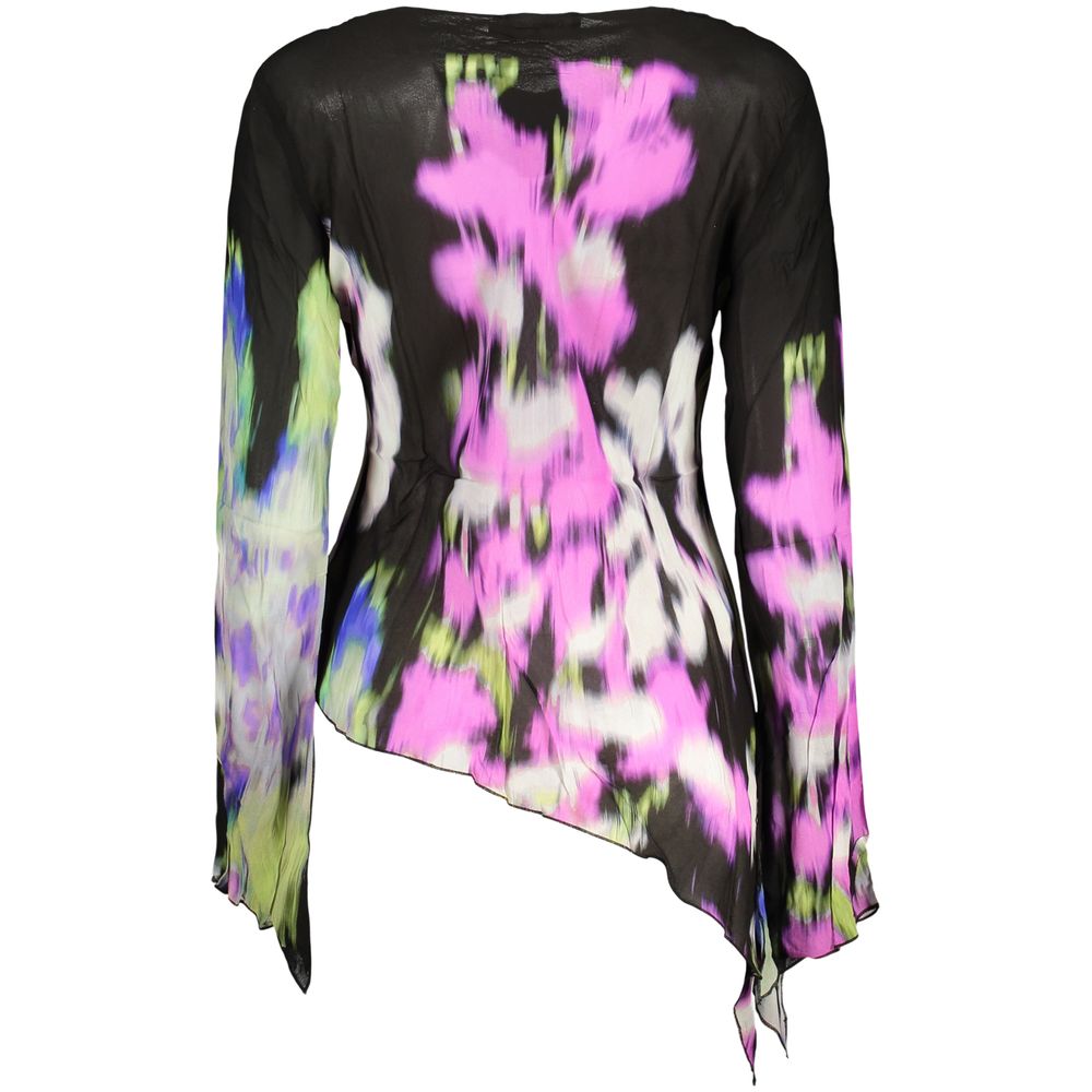 Desigual Schwarzes Damen-T-Shirt aus Viskose