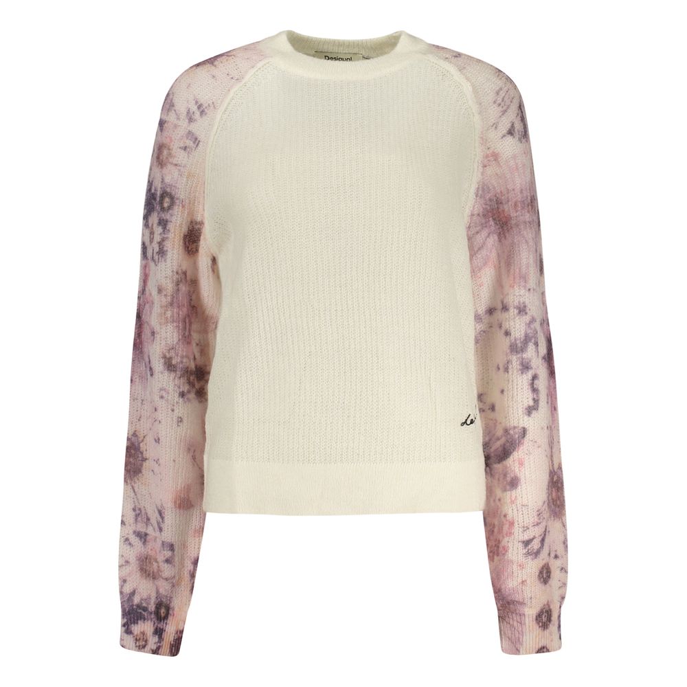 Desigual Weißer Damenpullover aus Wolle