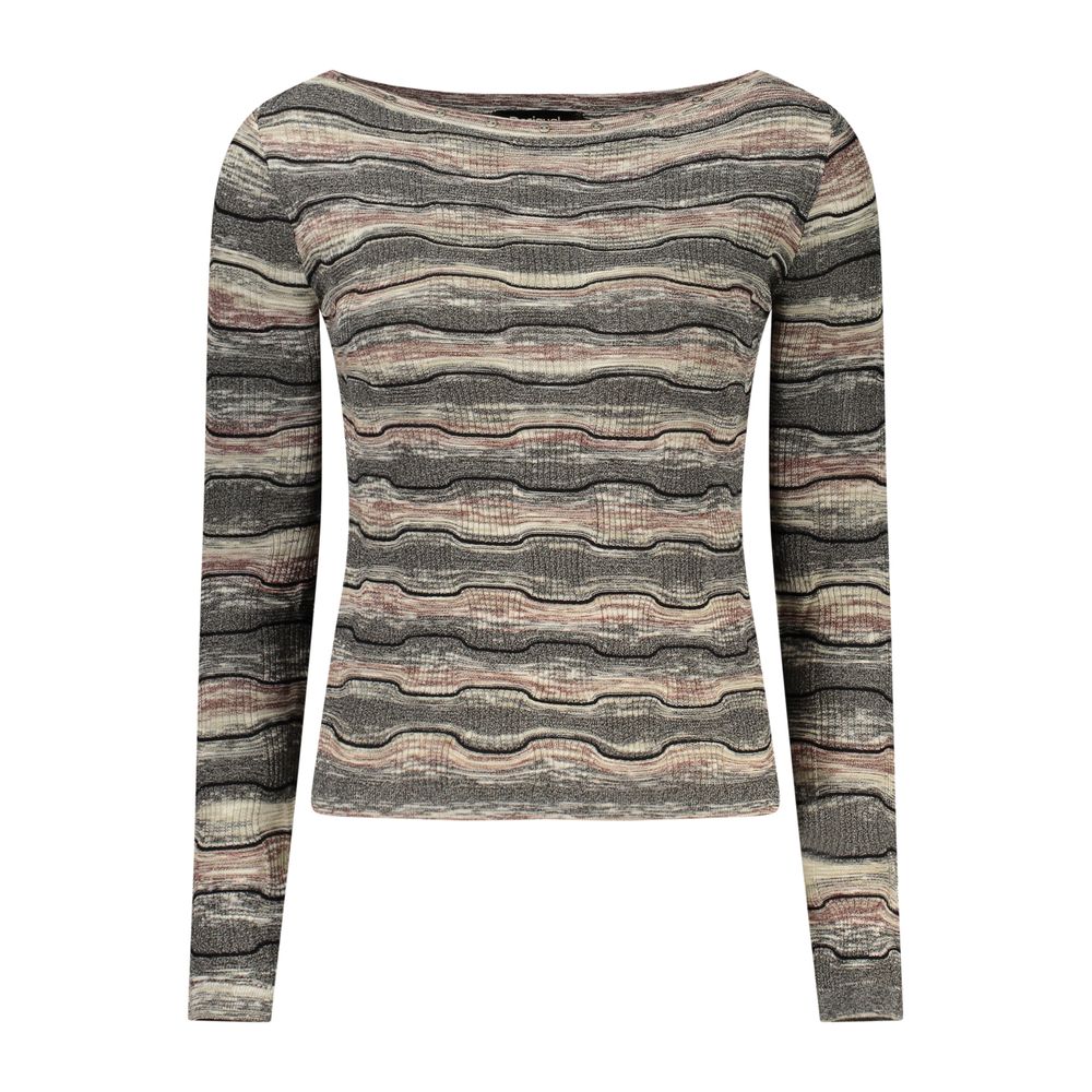 Desigual Eleganter langärmeliger Pullover mit Rundhalsausschnitt