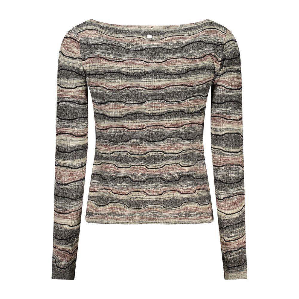 Desigual Eleganter langärmeliger Pullover mit Rundhalsausschnitt