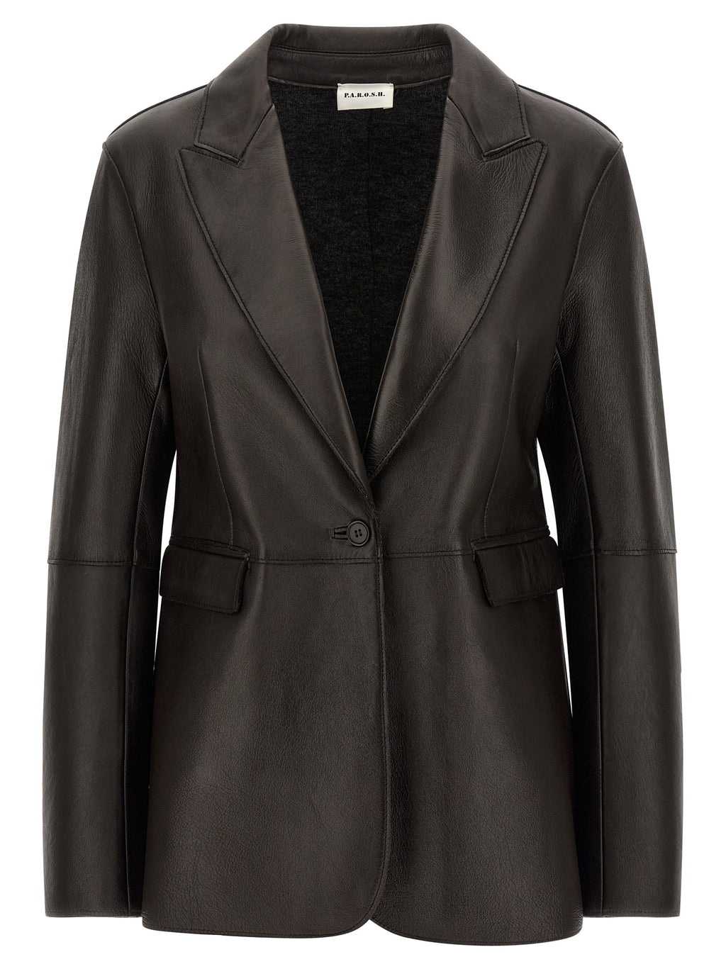 P.A.R.O.S.H. Schwarzer Blazer aus Lammleder