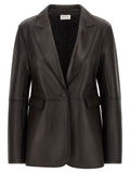 P.A.R.O.S.H. Schwarzer Blazer aus Lammleder