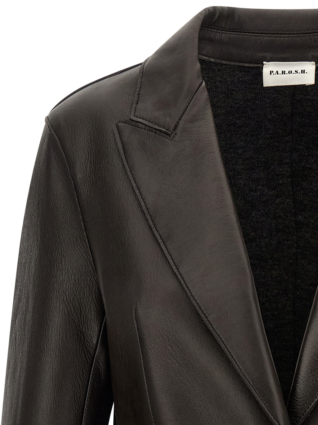 P.A.R.O.S.H. Schwarzer Blazer aus Lammleder