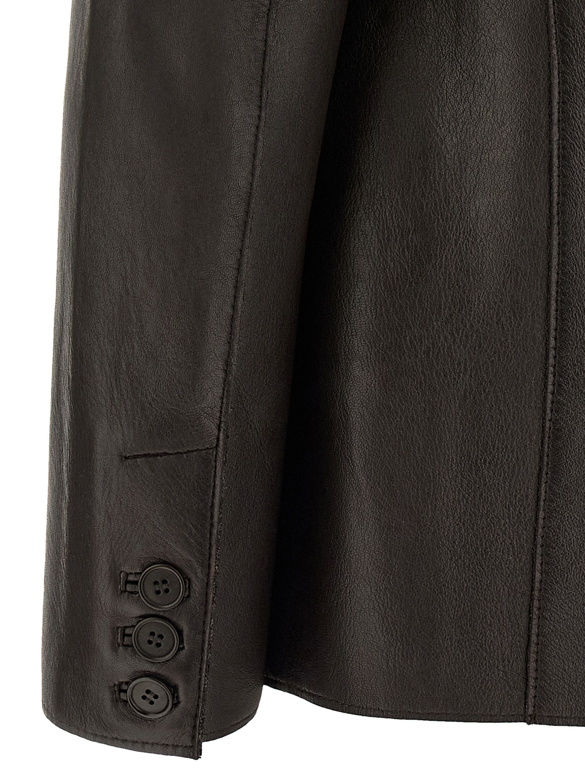 P.A.R.O.S.H. Schwarzer Blazer aus Lammleder