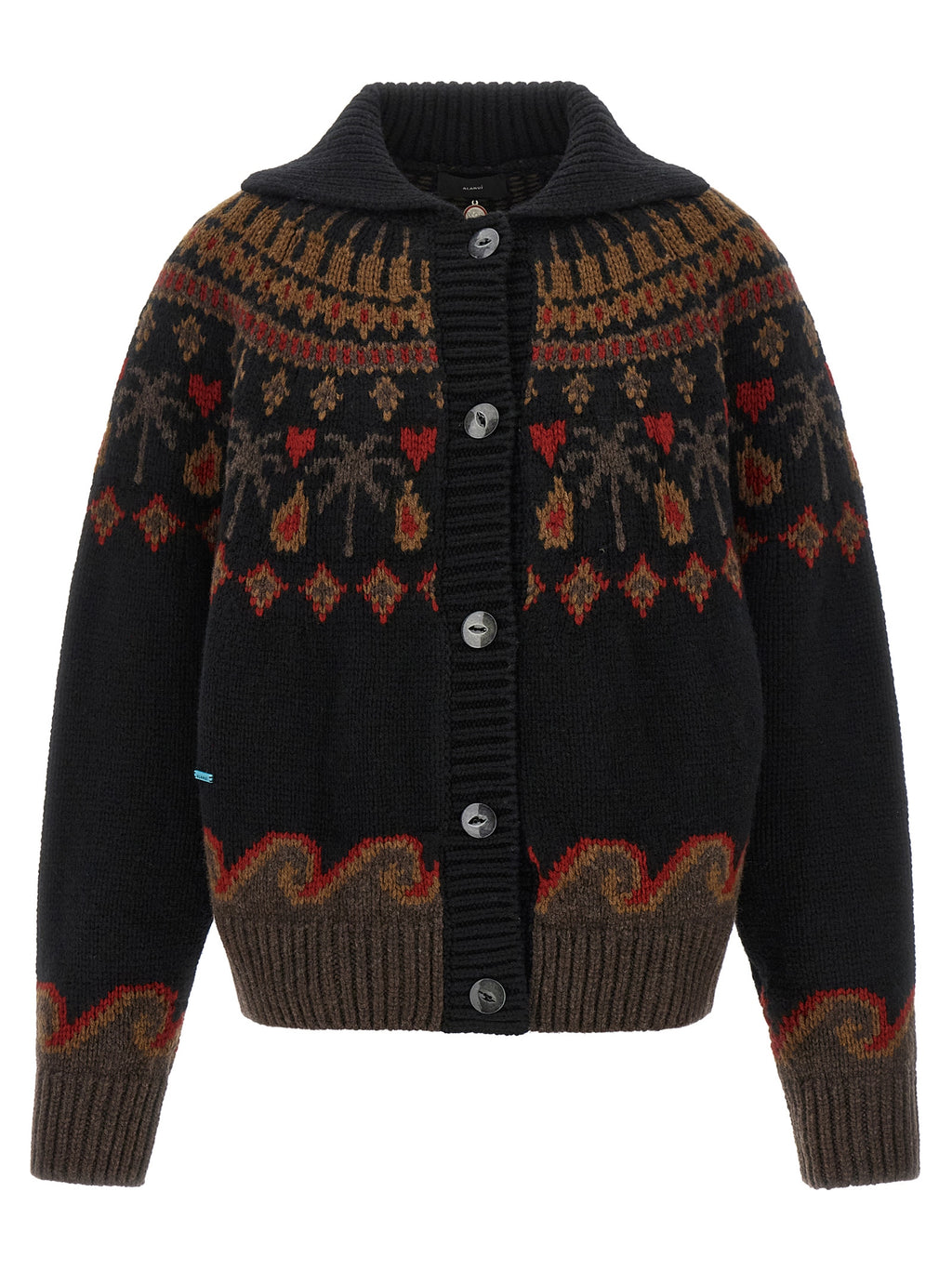 Alanui Mehrfarbige Strickjacke aus reiner Schurwolle
