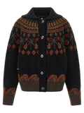 Alanui Mehrfarbige Strickjacke aus reiner Schurwolle
