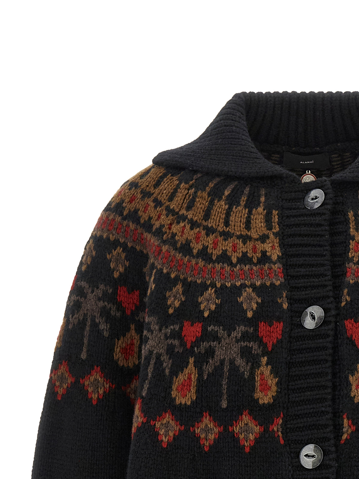 Alanui Mehrfarbige Strickjacke aus reiner Schurwolle