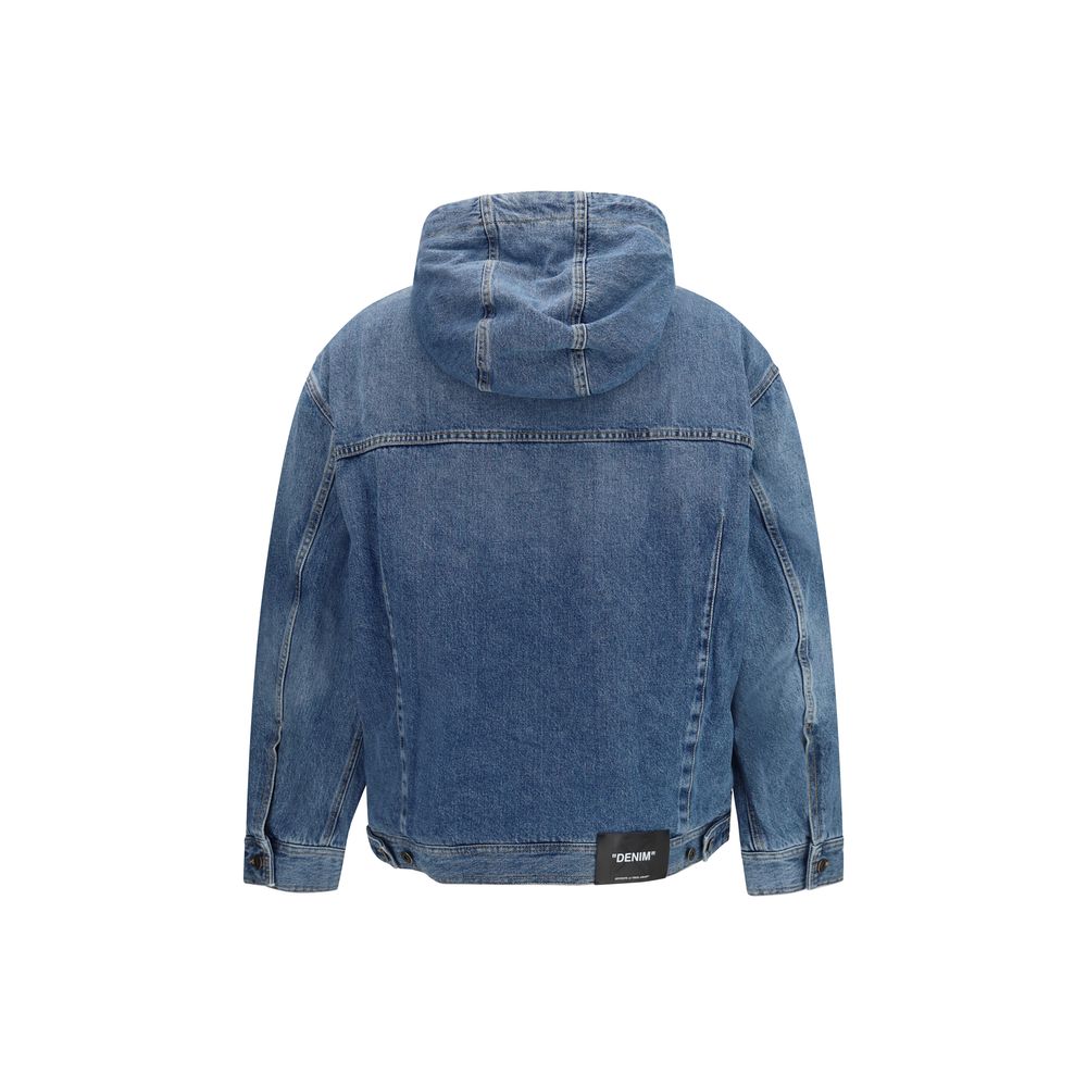 Off-White Blaue Jeansjacke aus Baumwolle