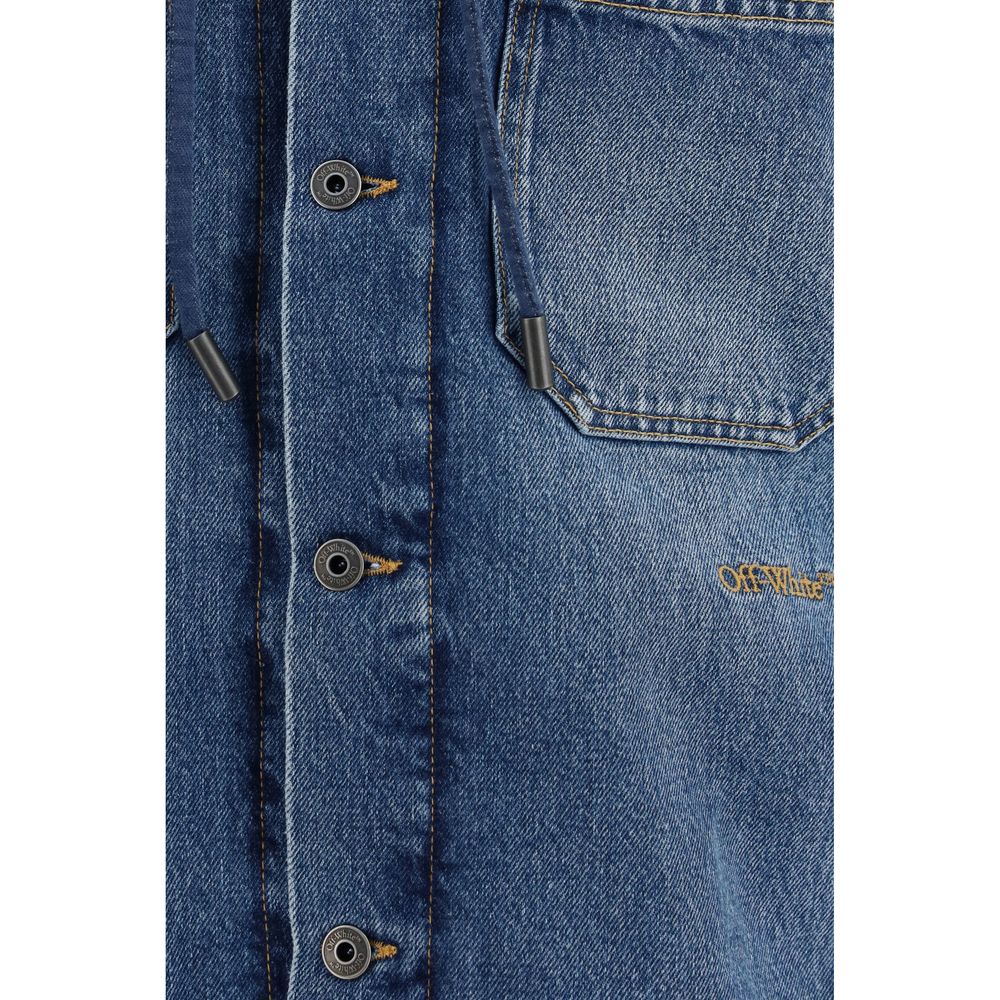 Off-White Blaue Jeansjacke aus Baumwolle