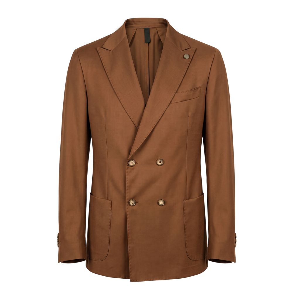 Roberto Pepe Luxury Braune Herrenjacke aus Viskose