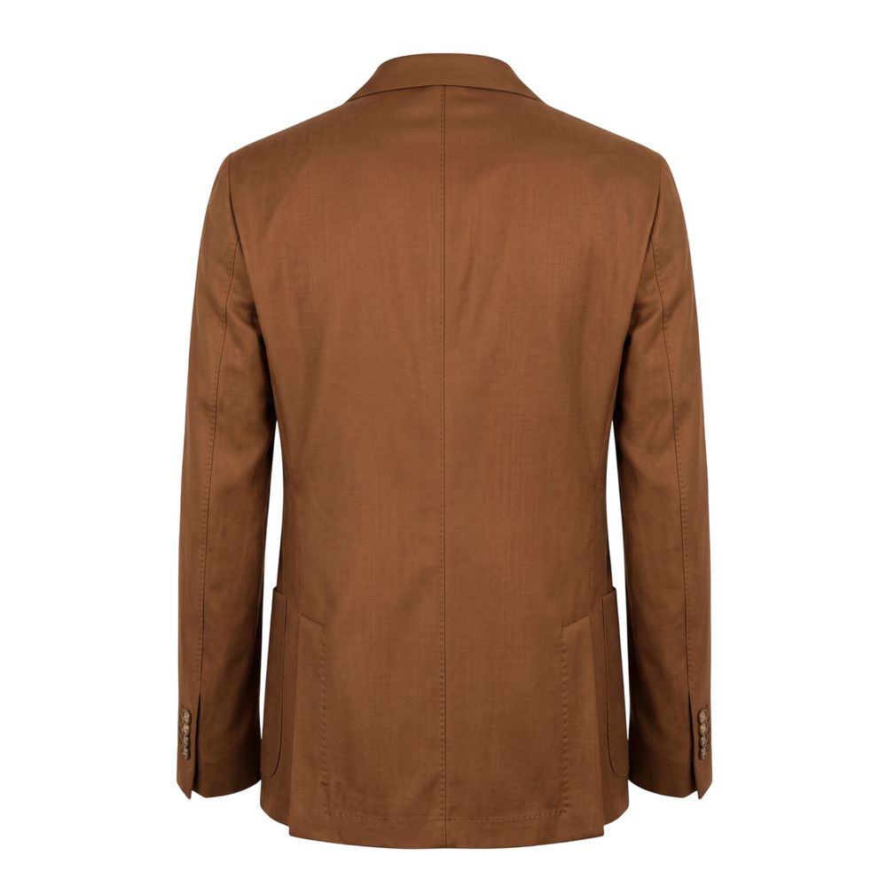 Roberto Pepe Luxury Braune Herrenjacke aus Viskose