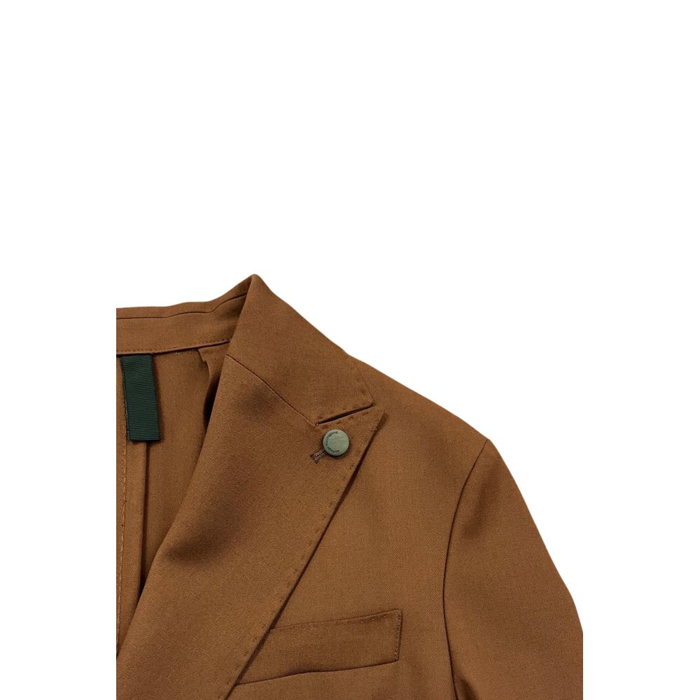 Roberto Pepe Luxury Braune Herrenjacke aus Viskose