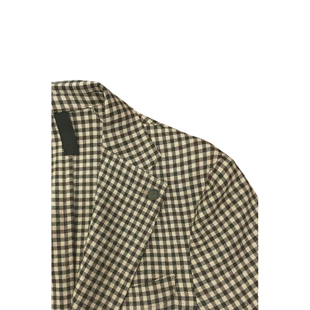 Roberto Pepe Luxury Grüne Herrenjacke aus Viskose