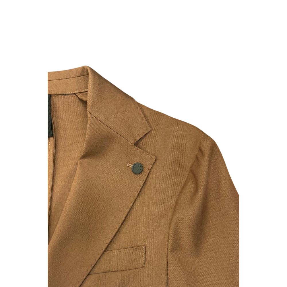 Roberto Pepe Luxury Braune Herrenjacke aus Viskose