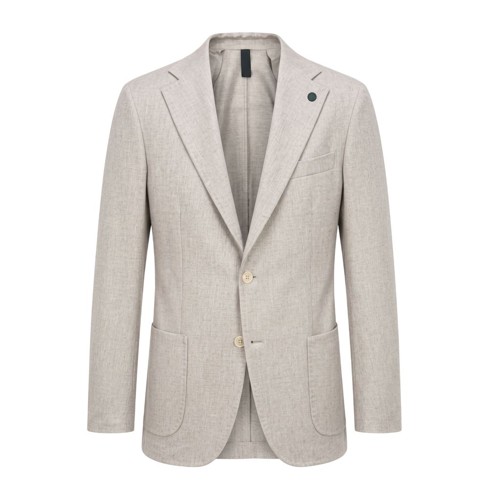 Roberto Pepe Luxury Grauer Woll-Herrenjacke