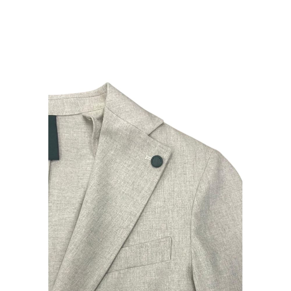 Roberto Pepe Luxury Grauer Woll-Herrenjacke