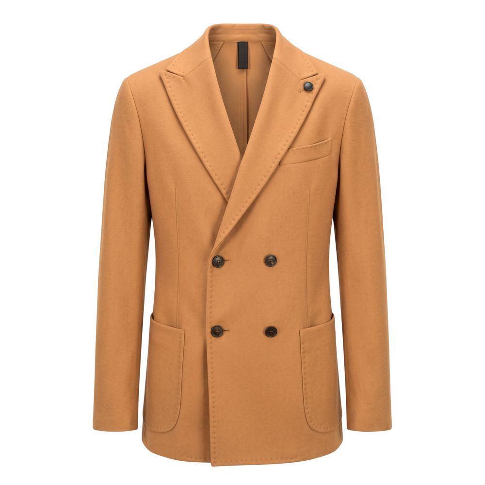 Roberto Pepe Luxury Braune Jacke aus Wolle für Männer