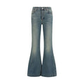 Alexander McQueen Blaue Baumwoll-Jeans mit ausgestelltem Bein