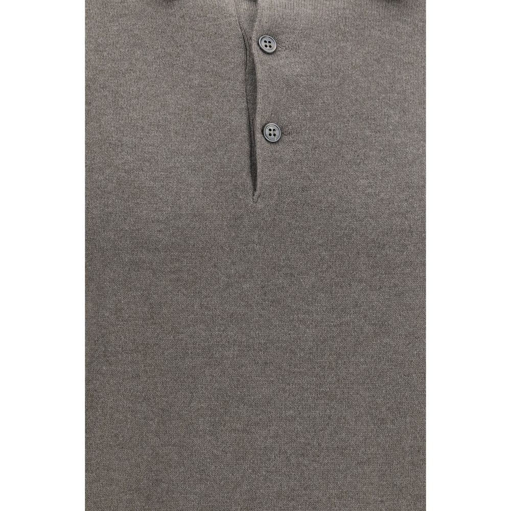 Brunello Cucinelli Braunes Kaschmir-Poloshirt