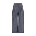 Brunello Cucinelli Blaue High-Waist Jeans aus Baumwolle