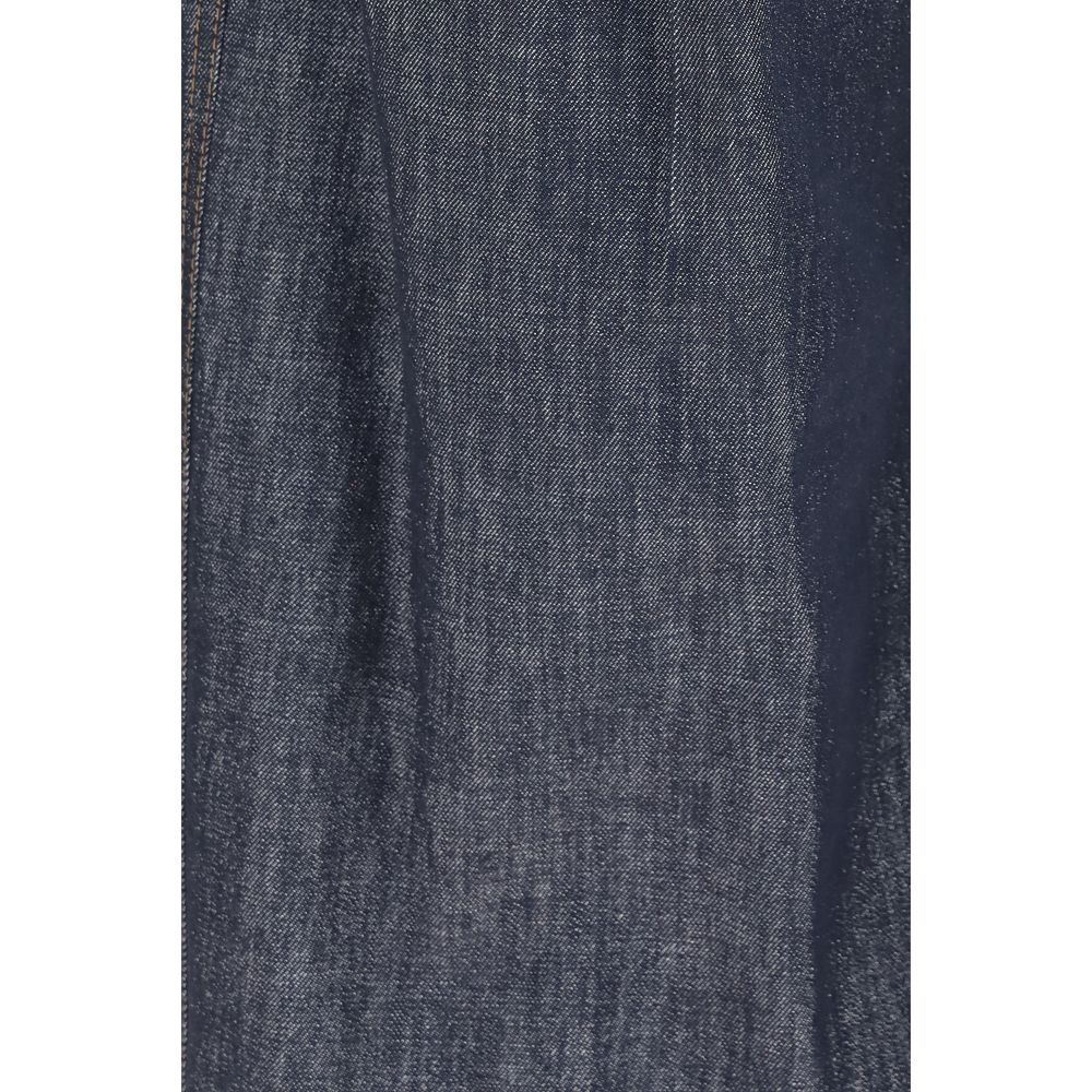 Brunello Cucinelli Blaue High-Waist Jeans aus Baumwolle