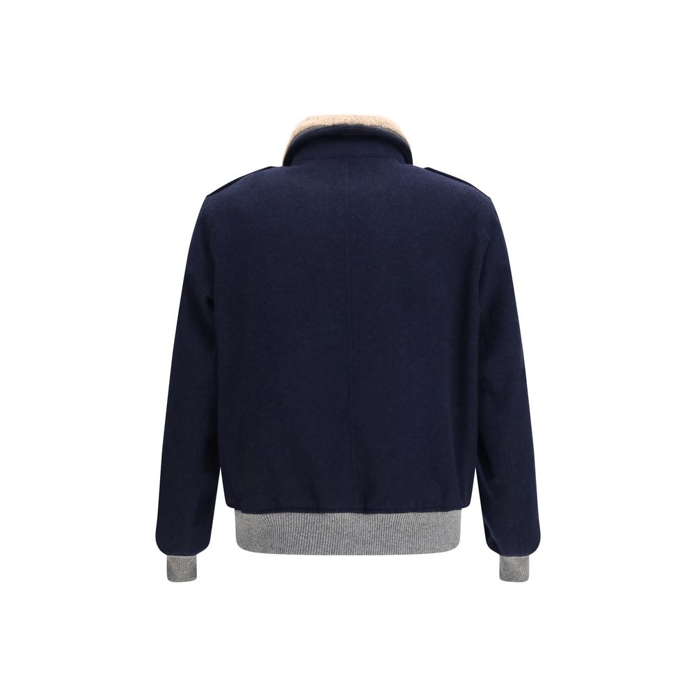 Brunello Cucinelli Blaue Kaschmir-Jacke in voller Länge