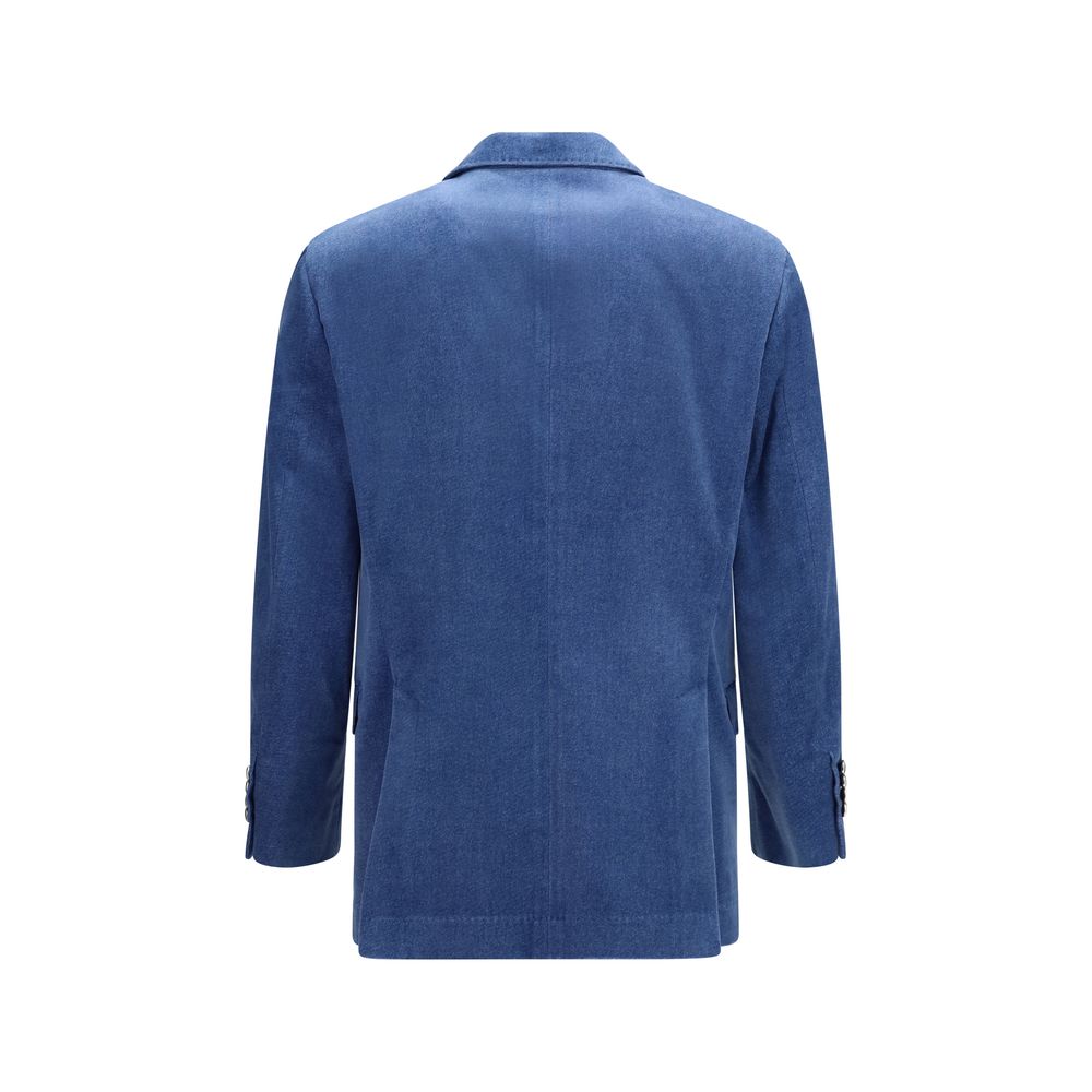 Brunello Cucinelli Blauer Baumwollblazer