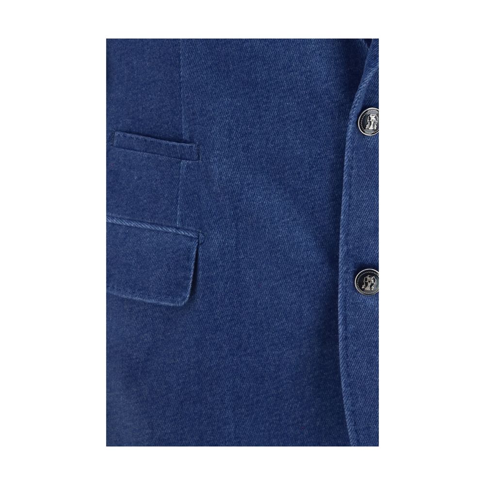 Brunello Cucinelli Blauer Baumwollblazer