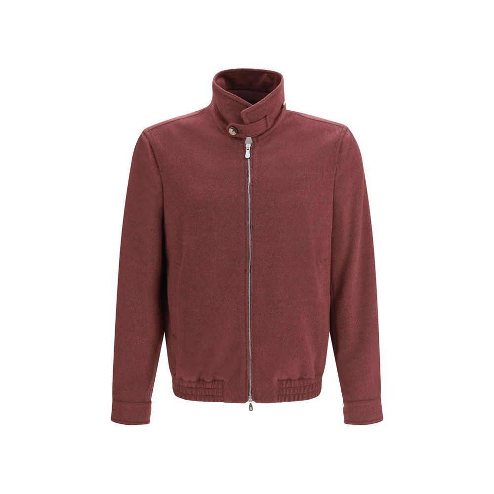 Brunello Cucinelli Bordeaux Wolljacke Aries Lang