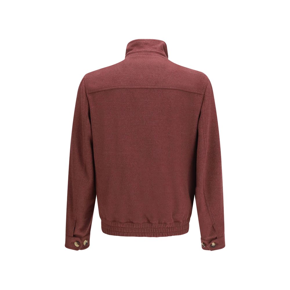 Brunello Cucinelli Bordeaux Wolljacke Aries Lang