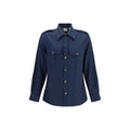 Brunello Cucinelli Blaues Wollhemd Oves Aries