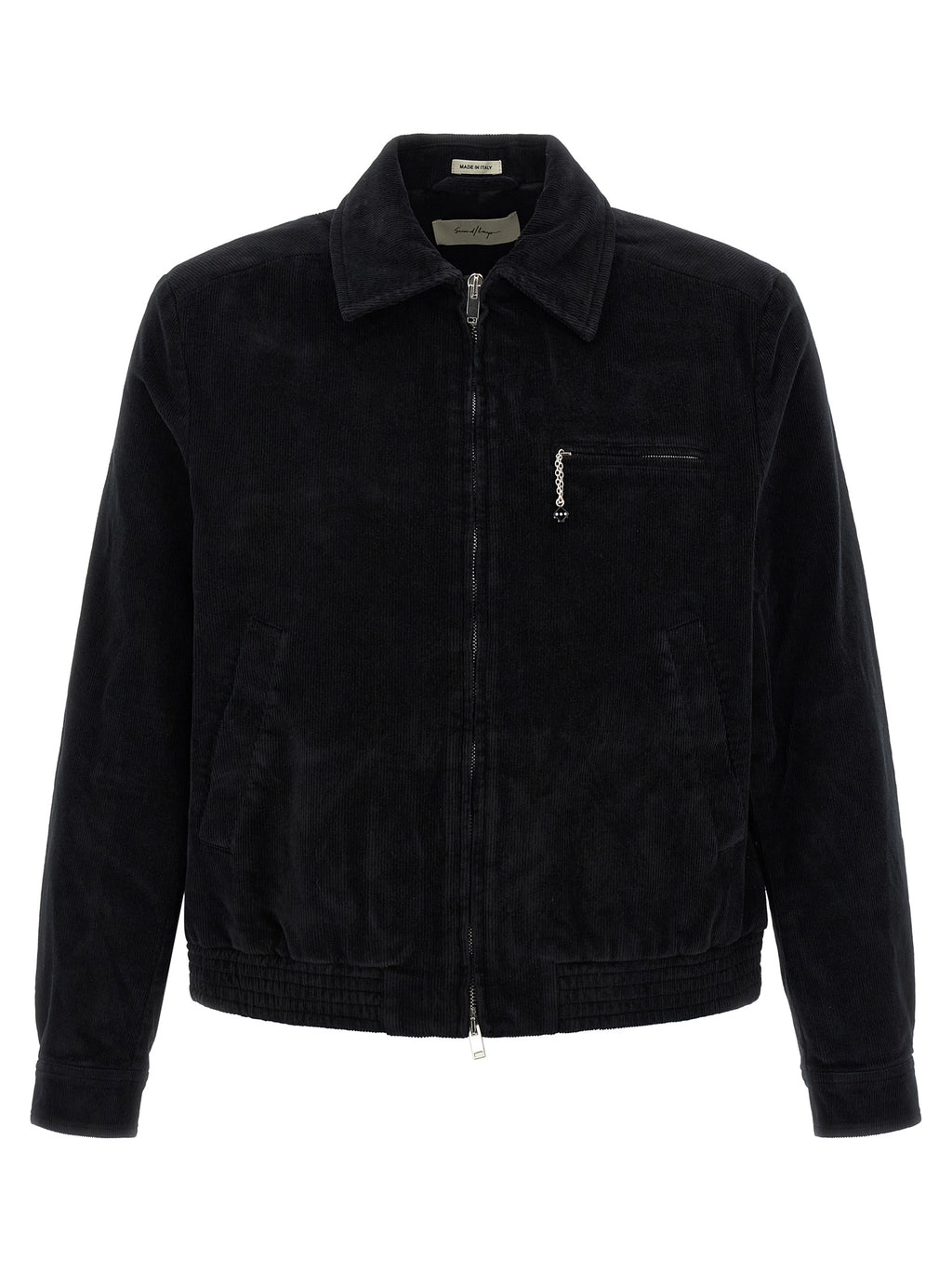 SECOND/LAYER Schwarze Baumwoll-Shell-Jacke
