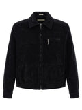 SECOND/LAYER Schwarze Baumwoll-Shell-Jacke