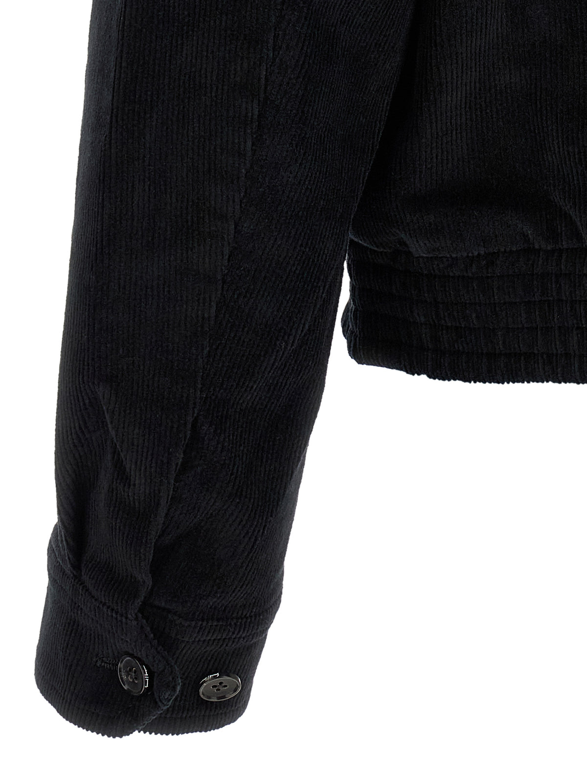 SECOND/LAYER Schwarze Baumwoll-Shell-Jacke