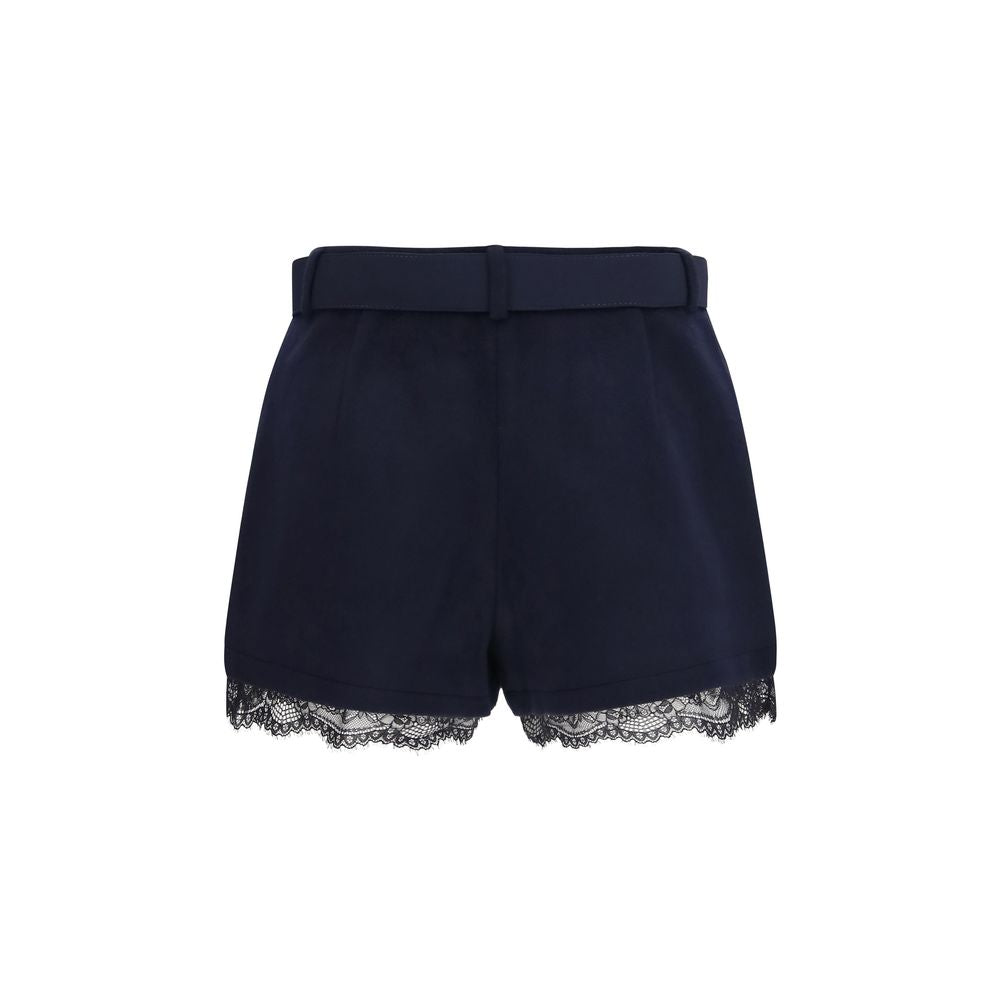 Self-Portrait Blaue Woll-Bermuda-Shorts Aries