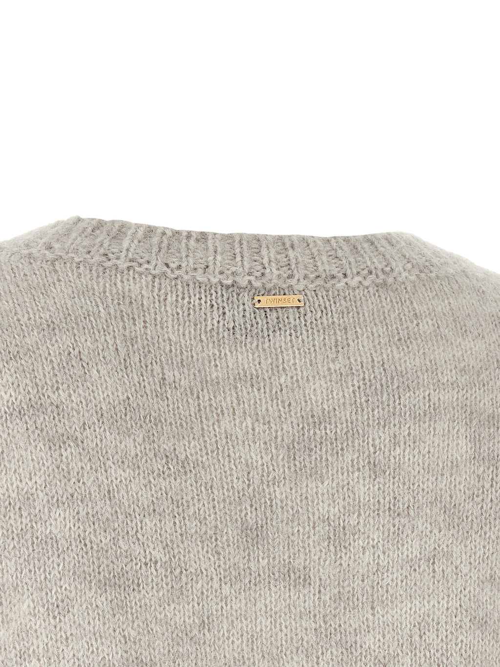 Twinset Grauer Marabou-Strickjacke