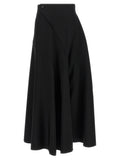 Junya Watanabe Schwarze Wollhose mit ausgestelltem Bein