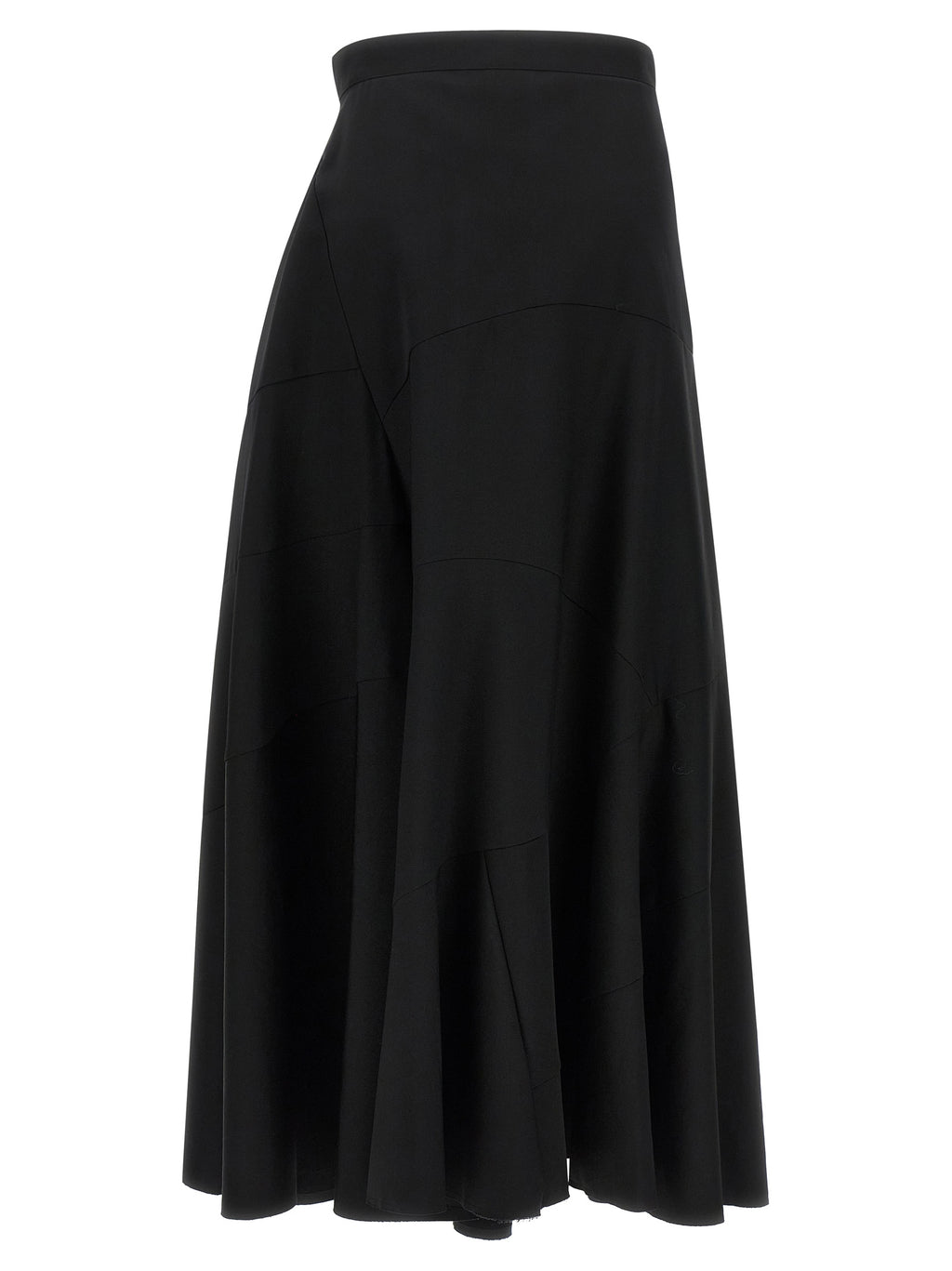 Junya Watanabe Schwarze Wollhose mit ausgestelltem Bein