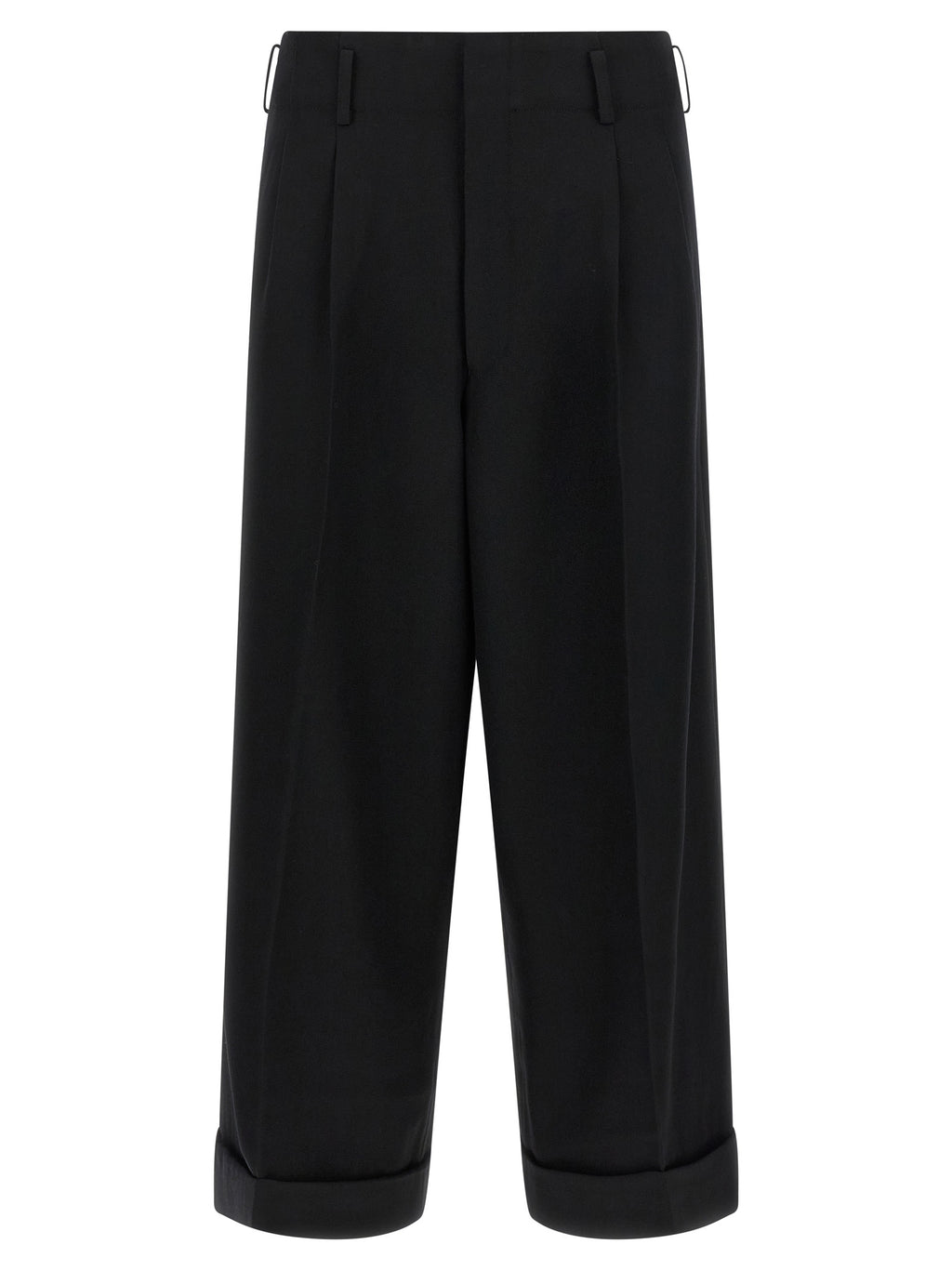 Comme Des Garçons Schwarze Cropped Hose aus Wolle
