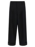 Comme Des Garçons Schwarze Cropped Hose aus Wolle