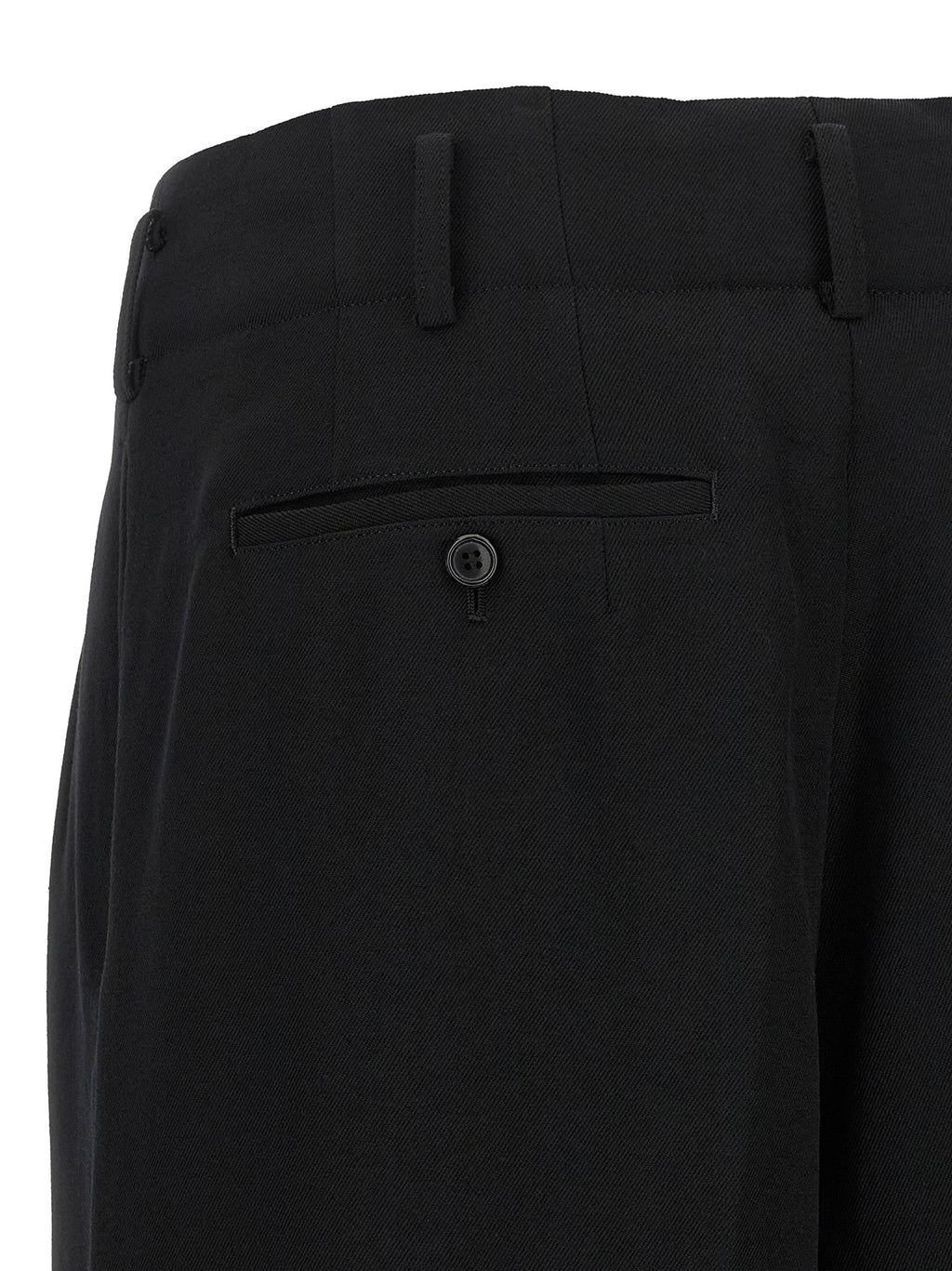 Comme Des Garçons Schwarze Cropped Hose aus Wolle