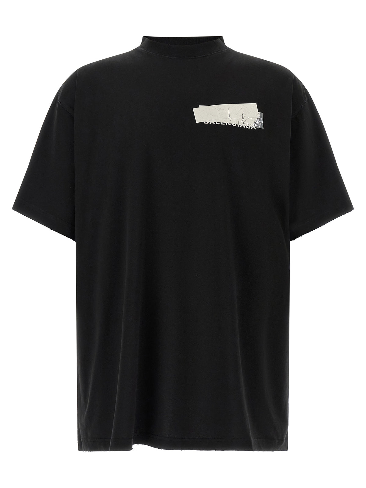 Balenciaga Schwarzes Baumwoll-T-Shirt